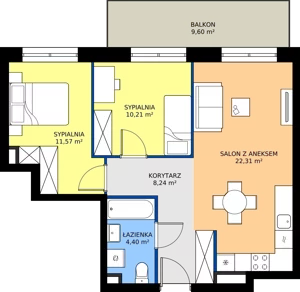 3 pokoje, mieszkanie 56,73 m², piętro 3, oferta nr B.3M08, WENDY - Budynek B, Gdynia, Śródmieście, Śródmieście, ul. Wendy
