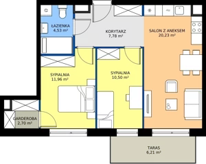 3 pokoje, mieszkanie 57,70 m², piętro 1, oferta nr B.1M26, Foresteria Etap B, Gdynia, Wielki Kack, Kacze Buki, ul. Bieszczadzka