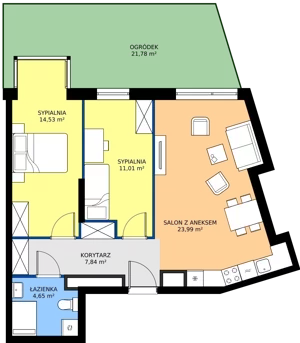 3 pokoje, mieszkanie 62,02 m², parter, oferta nr B.0M12, Foresteria Etap B, Gdynia, Wielki Kack, Kacze Buki, ul. Bieszczadzka