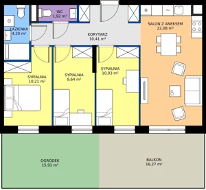 4 pokoje, mieszkanie 68,49 m², parter, oferta nr B.0M19, Foresteria Etap B, Gdynia, Wielki Kack, Kacze Buki, ul. Bieszczadzka