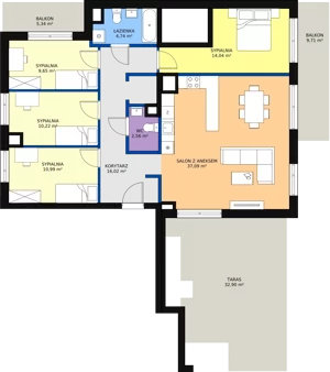 5 pokoi, mieszkanie 105,31 m², piętro 6, oferta nr C82, Apartamenty Oszmiańska II, Warszawa, Targówek, Targówek Mieszkaniowy, ul. Oszmiańska 20, 22