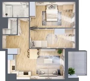 3 pokoje, mieszkanie 63,30 m², piętro 4, oferta nr C408, Enklawa Ursynów, Warszawa, Ursynów, Wyczółki, ul. Kłobucka 23A