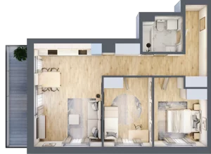 3 pokoje, mieszkanie 60,68 m², piętro 1, oferta nr A05, Przystań Żerań, Warszawa, Białołęka, Żerań, ul. Morelowa 13