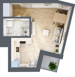 1 pokój, mieszkanie 26,44 m², piętro 4, oferta nr B56, Przystań Żerań, Warszawa, Białołęka, Żerań, ul. Morelowa 13