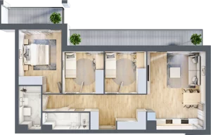 4 pokoje, mieszkanie 79,97 m², piętro 5, oferta nr B1, Warszawski Świt Etap VIII, Warszawa, Targówek, Bródno, ul. Warszawski Świt 5