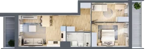 3 pokoje, mieszkanie 53,27 m², piętro 5, oferta nr B1, Warszawski Świt Etap VIII, Warszawa, Targówek, Bródno, ul. Warszawski Świt 5