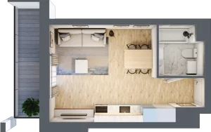 1 pokój, mieszkanie 27,66 m², piętro 6, oferta nr B1, Warszawski Świt Etap VIII, Warszawa, Targówek, Bródno, ul. Warszawski Świt 5