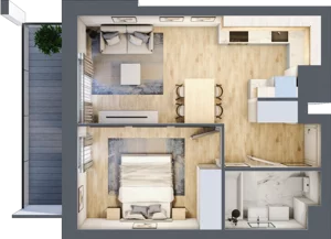 2 pokoje, mieszkanie 38,49 m², piętro 7, oferta nr B1, Warszawski Świt Etap VIII, Warszawa, Targówek, Bródno, ul. Warszawski Świt 5