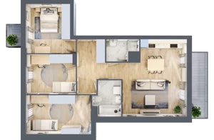 4 pokoje, mieszkanie 82,26 m², piętro 2, oferta nr E2-C130, Warszawski Świt Etap XI, Warszawa, Targówek, Bródno, ul. Warszawski Świt