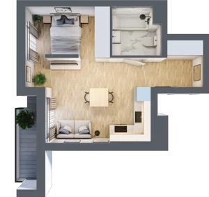 1 pokój, mieszkanie 33,00 m², piętro 1, oferta nr E2-A007, Warszawski Świt Etap XI, Warszawa, Targówek, Bródno, ul. Warszawski Świt