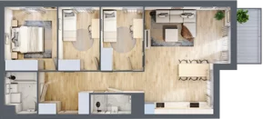 4 pokoje, mieszkanie 79,81 m², piętro 7, oferta nr E2-B110, Warszawski Świt Etap XI, Warszawa, Targówek, Bródno, ul. Warszawski Świt