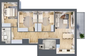 4 pokoje, mieszkanie 82,37 m², piętro 7, oferta nr E2-B115, Warszawski Świt Etap XI, Warszawa, Targówek, Bródno, ul. Warszawski Świt