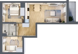 3 pokoje, mieszkanie 53,51 m², piętro 7, oferta nr E2-C146, Warszawski Świt Etap XI, Warszawa, Targówek, Bródno, ul. Warszawski Świt