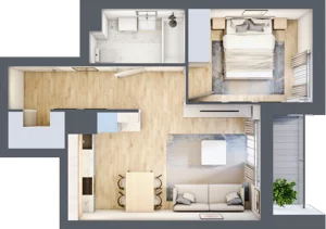 2 pokoje, mieszkanie 41,90 m², piętro 3, oferta nr E2-B080, Warszawski Świt Etap XI, Warszawa, Targówek, Bródno, ul. Warszawski Świt
