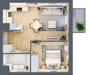 2 pokoje, mieszkanie 39,92 m², piętro 1, oferta nr E2-C125, Warszawski Świt Etap XI, Warszawa, Targówek, Bródno, ul. Warszawski Świt