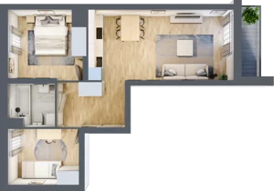 3 pokoje, mieszkanie 53,51 m², piętro 6, oferta nr E2-C143, Warszawski Świt Etap XI, Warszawa, Targówek, Bródno, ul. Warszawski Świt