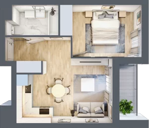 2 pokoje, mieszkanie 37,33 m², piętro 1, oferta nr E2-A011, Warszawski Świt Etap XI, Warszawa, Targówek, Bródno, ul. Warszawski Świt
