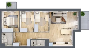4 pokoje, mieszkanie 79,29 m², piętro 2, oferta nr E2-B068, Warszawski Świt Etap XI, Warszawa, Targówek, Bródno, ul. Warszawski Świt