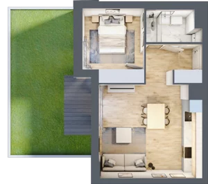 2 pokoje, mieszkanie 37,33 m², piętro 1, oferta nr E2-A011, Warszawski Świt Etap XI, Warszawa, Targówek, Bródno, ul. Warszawski Świt