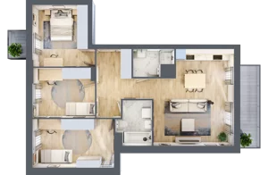 4 pokoje, mieszkanie 82,26 m², piętro 1, oferta nr E2-C126, Warszawski Świt Etap XI, Warszawa, Targówek, Bródno, ul. Warszawski Świt