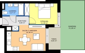 2 pokoje, mieszkanie 36,88 m², parter, oferta nr E2-A005, Warszawski Świt Etap XI, Warszawa, Targówek, Bródno, ul. Warszawski Świt