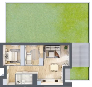 3 pokoje, mieszkanie 60,41 m², parter, oferta nr E2-B052, Warszawski Świt Etap XI, Warszawa, Targówek, Bródno, ul. Warszawski Świt