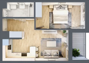 2 pokoje, mieszkanie 37,71 m², piętro 1, oferta nr A14, Zakątek Włochy, Warszawa, Włochy, ul. Robotnicza 11/13