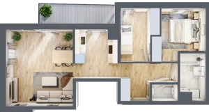 3 pokoje, mieszkanie 58,23 m², piętro 1, oferta nr A20, Zakątek Włochy, Warszawa, Włochy, ul. Robotnicza 11/13