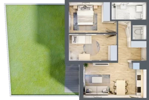 3 pokoje, mieszkanie 56,24 m², parter, oferta nr A09, Zakątek Włochy, Warszawa, Włochy, ul. Robotnicza 11/13