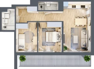 3 pokoje, mieszkanie 57,65 m², piętro 1, oferta nr A19, Zakątek Włochy, Warszawa, Włochy, ul. Robotnicza 11/13