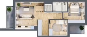 3 pokoje, mieszkanie 58,55 m², piętro 2, oferta nr B55, Zakątek Włochy, Warszawa, Włochy, ul. Robotnicza 11/13