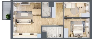 3 pokoje, mieszkanie 58,72 m², piętro 1, oferta nr B50, Zakątek Włochy, Warszawa, Włochy, ul. Robotnicza 11/13