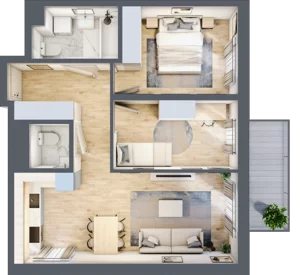 3 pokoje, mieszkanie 57,47 m², piętro 2, oferta nr C92, Zakątek Włochy, Warszawa, Włochy, ul. Robotnicza 11/13