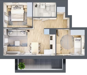 3 pokoje, mieszkanie 48,89 m², piętro 5, oferta nr L-A054, Warszawski Świt Etap XII, Warszawa, Targówek, Bródno, ul. Warszawski Świt