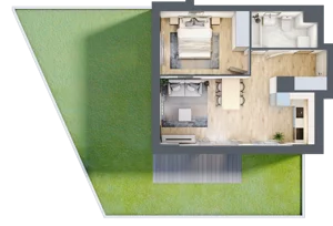 2 pokoje, mieszkanie 42,56 m², parter, oferta nr L-A004, Warszawski Świt Etap XII, Warszawa, Targówek, Bródno, ul. Warszawski Świt