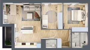 3 pokoje, mieszkanie 62,83 m², piętro 1, oferta nr L-A018, Warszawski Świt Etap XII, Warszawa, Targówek, Bródno, ul. Warszawski Świt