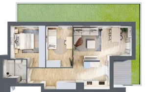 3 pokoje, mieszkanie 58,36 m², piętro 1, oferta nr L-B073, Warszawski Świt Etap XII, Warszawa, Targówek, Bródno, ul. Warszawski Świt