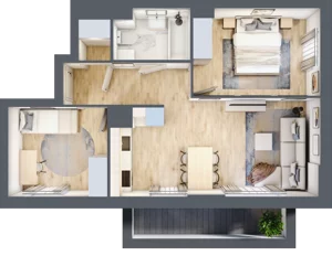 3 pokoje, mieszkanie 51,80 m², piętro 1, oferta nr L-B076, Warszawski Świt Etap XII, Warszawa, Targówek, Bródno, ul. Warszawski Świt