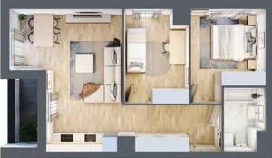 3 pokoje, mieszkanie 56,56 m², piętro 4, oferta nr L-B104, Warszawski Świt Etap XII, Warszawa, Targówek, Bródno, ul. Warszawski Świt