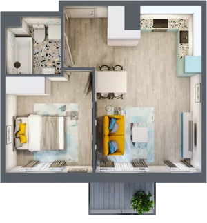 2 pokoje, mieszkanie 39,85 m², piętro 1, oferta nr F6, ul. Glogera - bud. F i G, Kraków, Prądnik Biały, Górka Narodowa, ul. Zygmunta Glogera