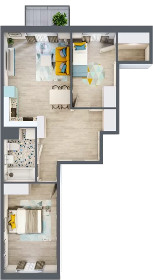 3 pokoje, mieszkanie 61,68 m², piętro 1, oferta nr F8, ul. Glogera - bud. F i G, Kraków, Prądnik Biały, Górka Narodowa, ul. Zygmunta Glogera