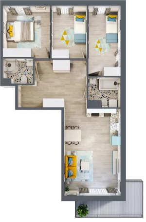 4 pokoje, mieszkanie 78,08 m², piętro 3, oferta nr F13, ul. Glogera - bud. F i G, Kraków, Prądnik Biały, Górka Narodowa, ul. Zygmunta Glogera