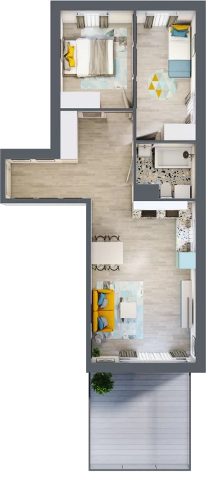 3 pokoje, mieszkanie 61,96 m², parter, oferta nr F1, ul. Glogera - bud. F i G, Kraków, Prądnik Biały, Górka Narodowa, ul. Zygmunta Glogera