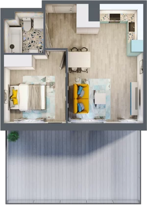 2 pokoje, mieszkanie 39,79 m², parter, oferta nr F2, ul. Glogera - bud. F i G, Kraków, Prądnik Biały, Górka Narodowa, ul. Zygmunta Glogera