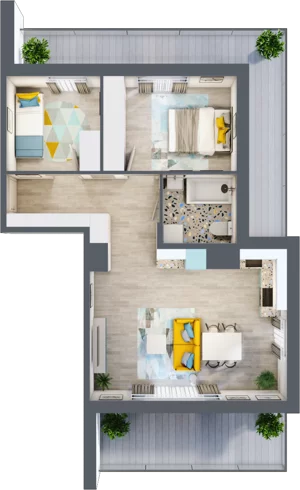 3 pokoje, mieszkanie 56,05 m², piętro 3, oferta nr G13, ul. Glogera - bud. F i G, Kraków, Prądnik Biały, Górka Narodowa, ul. Zygmunta Glogera
