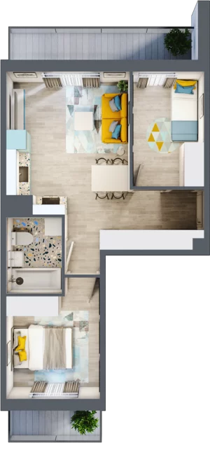 3 pokoje, mieszkanie 46,43 m², piętro 3, oferta nr G15, ul. Glogera - bud. F i G, Kraków, Prądnik Biały, Górka Narodowa, ul. Zygmunta Glogera
