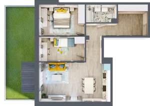 3 pokoje, mieszkanie 62,55 m², piętro 1, oferta nr 19, Smętna Garden, Kraków, Bronowice, Bronowice Wielkie, ul. Smętna 1E/F