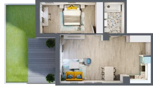 2 pokoje, mieszkanie 55,35 m², parter, oferta nr 9, Smętna Garden, Kraków, Bronowice, Bronowice Wielkie, ul. Smętna 1E/F