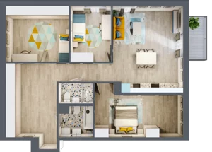 4 pokoje, mieszkanie 83,70 m², piętro 2, oferta nr 25, Smętna Garden, Kraków, Bronowice, Bronowice Wielkie, ul. Smętna 1E/F