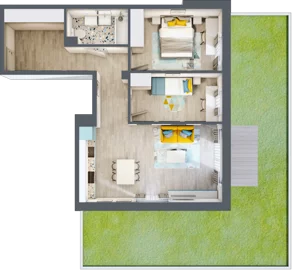 3 pokoje, mieszkanie 62,55 m², piętro 1, oferta nr 19, Smętna Garden, Kraków, Bronowice, Bronowice Wielkie, ul. Smętna 1E/F